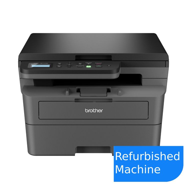 Brother DCP-L2620DW multifunction printer, black, compact design, all-in-one with wireless printing and scanning features.