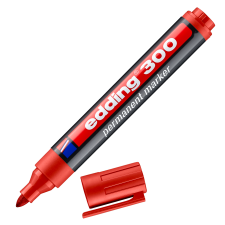 edding 300 Permanent Marker A8 Bullet Red Box of 10