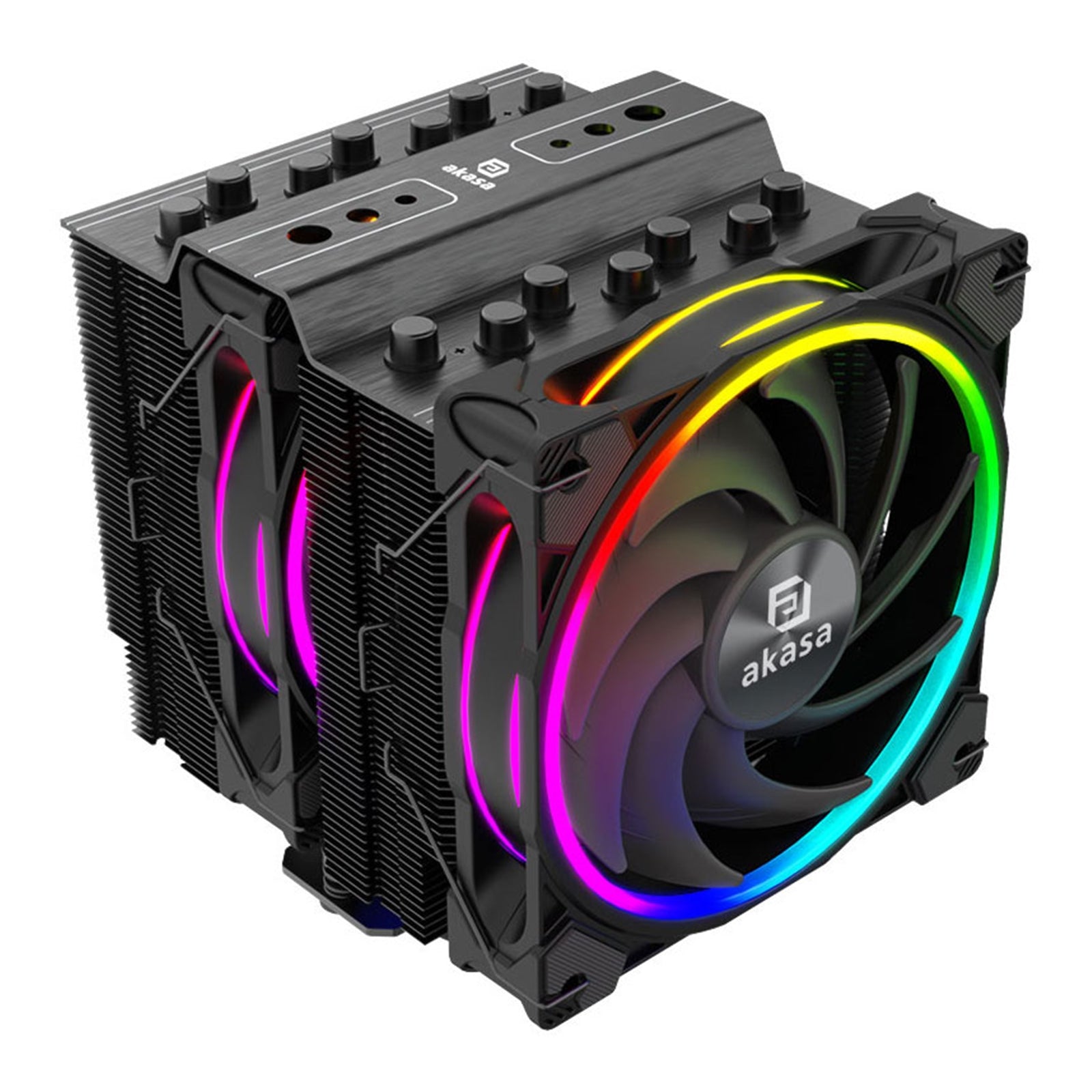 Akasa Soho H7 ARGB Dual Tower CPU Cooler - 7 Copper Heatpipes, 250W TDP