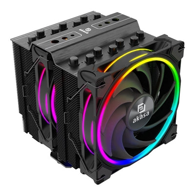 Akasa Soho H7 ARGB Dual Tower CPU Cooler - 7 Copper Heatpipes, 250W TDP