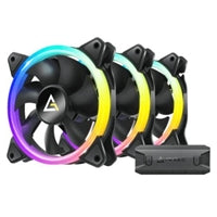 Antec Neon 120 ARGB PWM Case Fan 3-Pack - Hydraulic Bearing, Black