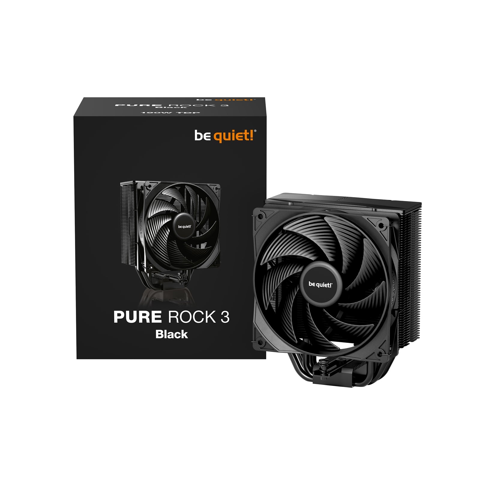 be quiet! Pure Rock 3 Black CPU Cooler 190W TDP 4x6mm Copper Heatpipes