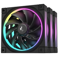DeepCool FL12 120mm ARGB PWM Fan 3-Pack Black - Fluid Dynamic Bearing