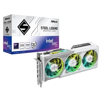 ASRock Arc B580 Steel Legend OC 12GB GDDR6 White RGB Graphics Card