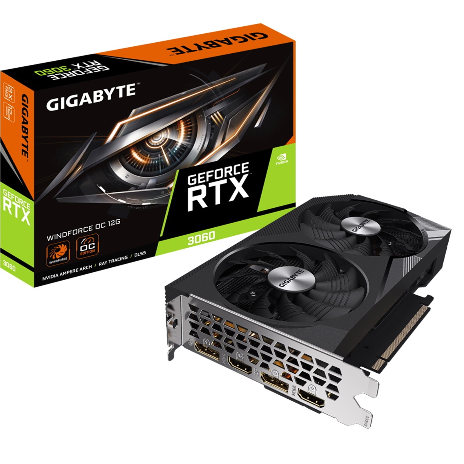 Gigabyte RTX 3060 WINDFORCE OC 12GB GDDR6 Compact Graphics Card