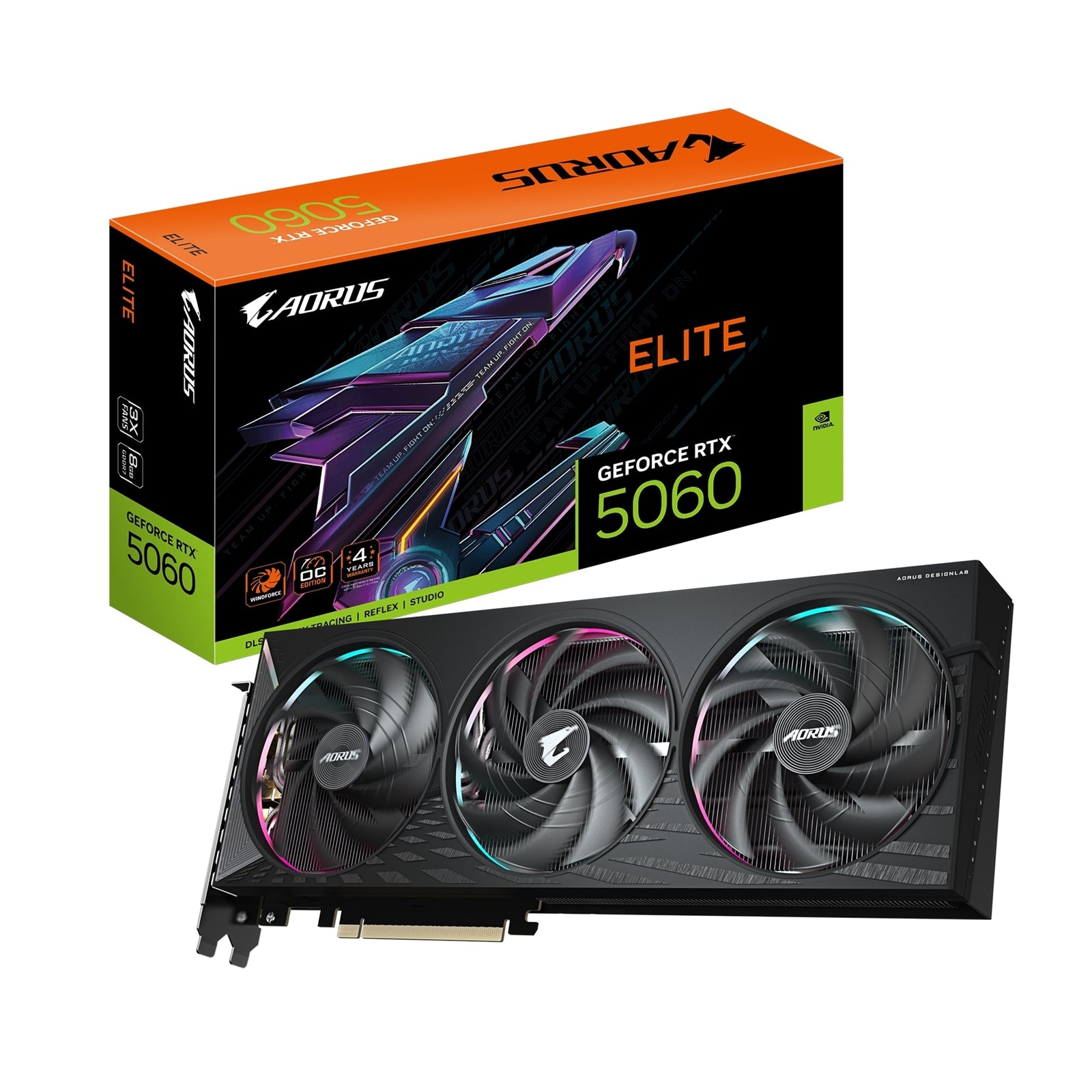 AORUS RTX 5060 ELITE 8GB GDDR7 Graphics Card - Overclocked 2722MHz