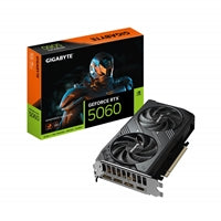Gigabyte RTX 5060 WINDFORCE MAX OC 8GB GDDR7 graphics card with dual fans and 199mm length.