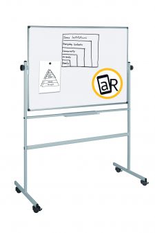 Bi-Office Mobile Lacquered Steel Revolving Gridded Board 1200 x 1200mm