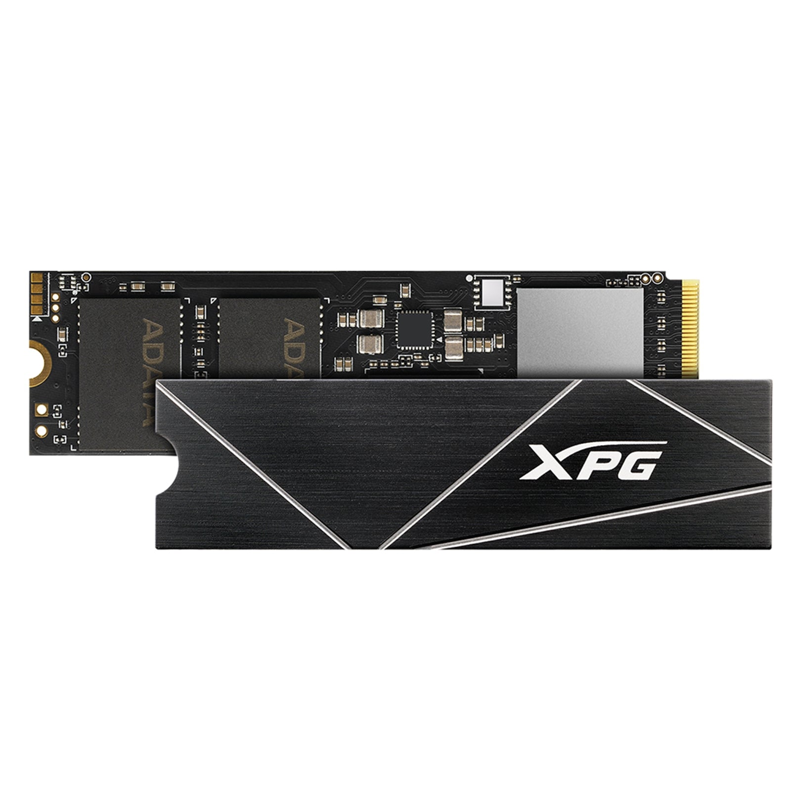 Black ADATA XPG GAMMIX S70 Blade 2TB NVMe SSD with M.2 interface and PCIe Gen4, featuring sleek design and high-speed perfor