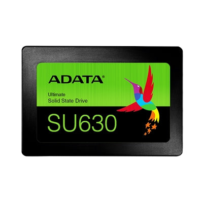 ADATA Ultimate SU630 480GB 2.5 inch SSD with SATA 3, 520MB/s read, 450MB/s write speeds, black casing.