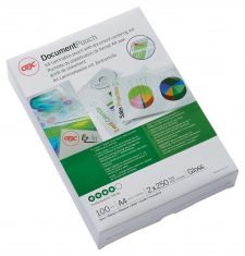 GBC IB586040 A4 2 x 250 Micron Gloss Laminating Pouches Pack of 100