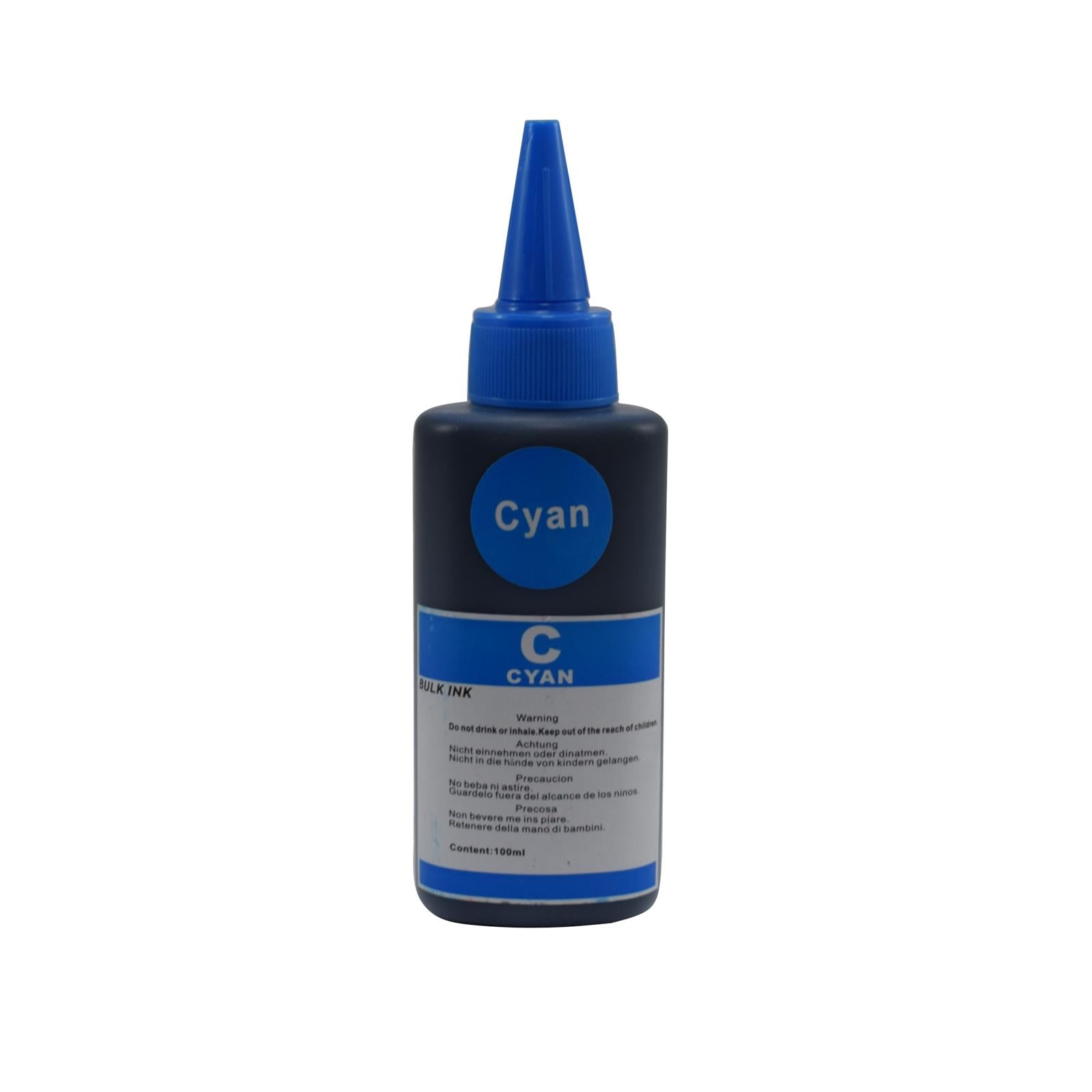 InkLab 100ml Cyan Refill Ink - Dye-Based Universal Printer Ink