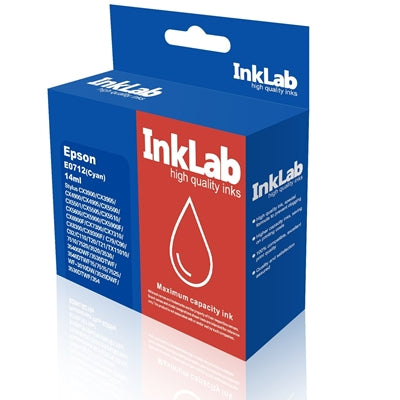 InkLab 712 Compatible Cyan Ink Cartridge Epson Stylus 14ml T0712