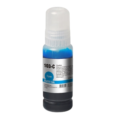 InkLab 103 Cyan Ink Bottle - Epson EcoTank Compatible Refill 70ml