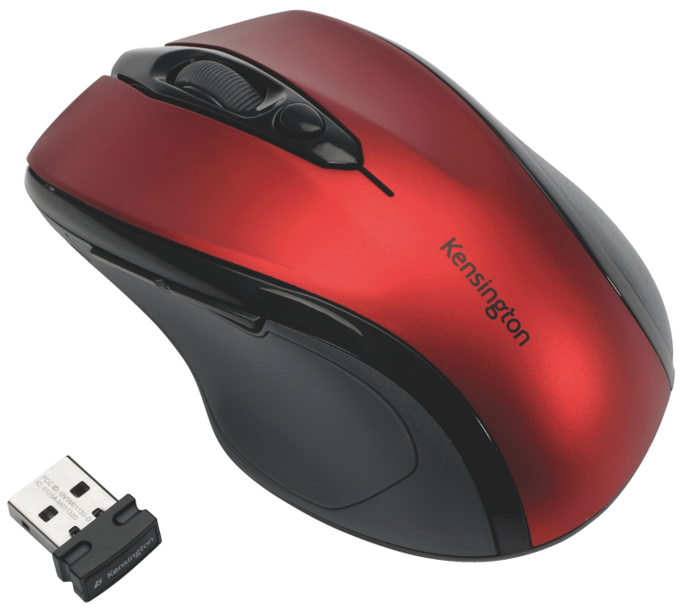 Kensington K72422WW Pro Fit Wireless Mid-Size Mouse Red