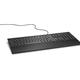 Dell KB216 wired multimedia keyboard, full-size design, USB plug-and-play, UK English layout, chiclet keys in black.