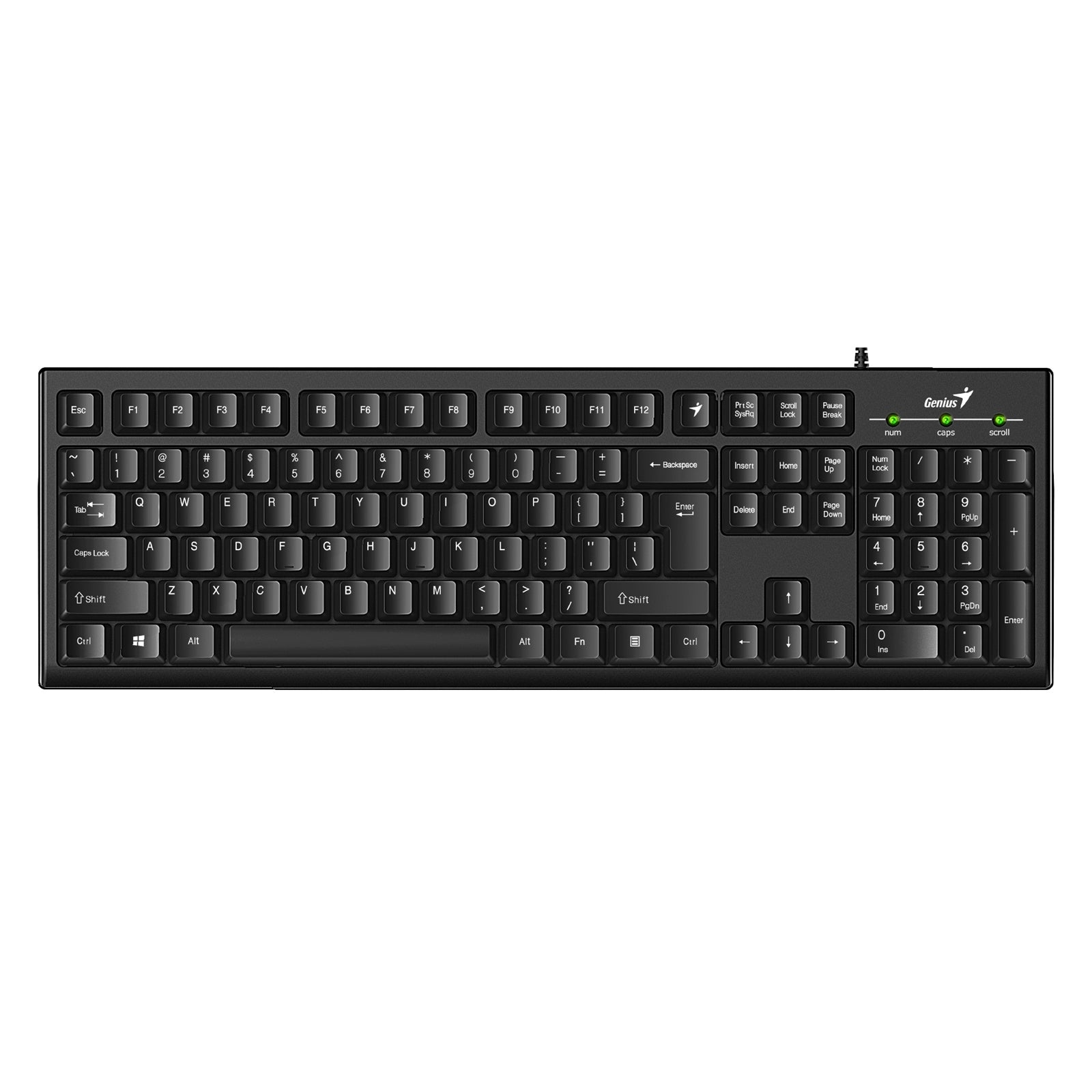 Genius KB-100 Programmable USB Keyboard - 12 Customizable F-Keys