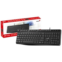 Genius KB-117S Silent Wired Keyboard - AI Copilot, UK Layout, Black