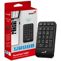 Genius NumPad 1000 Wireless Numeric Keypad - 21-Key Chiclet Black
