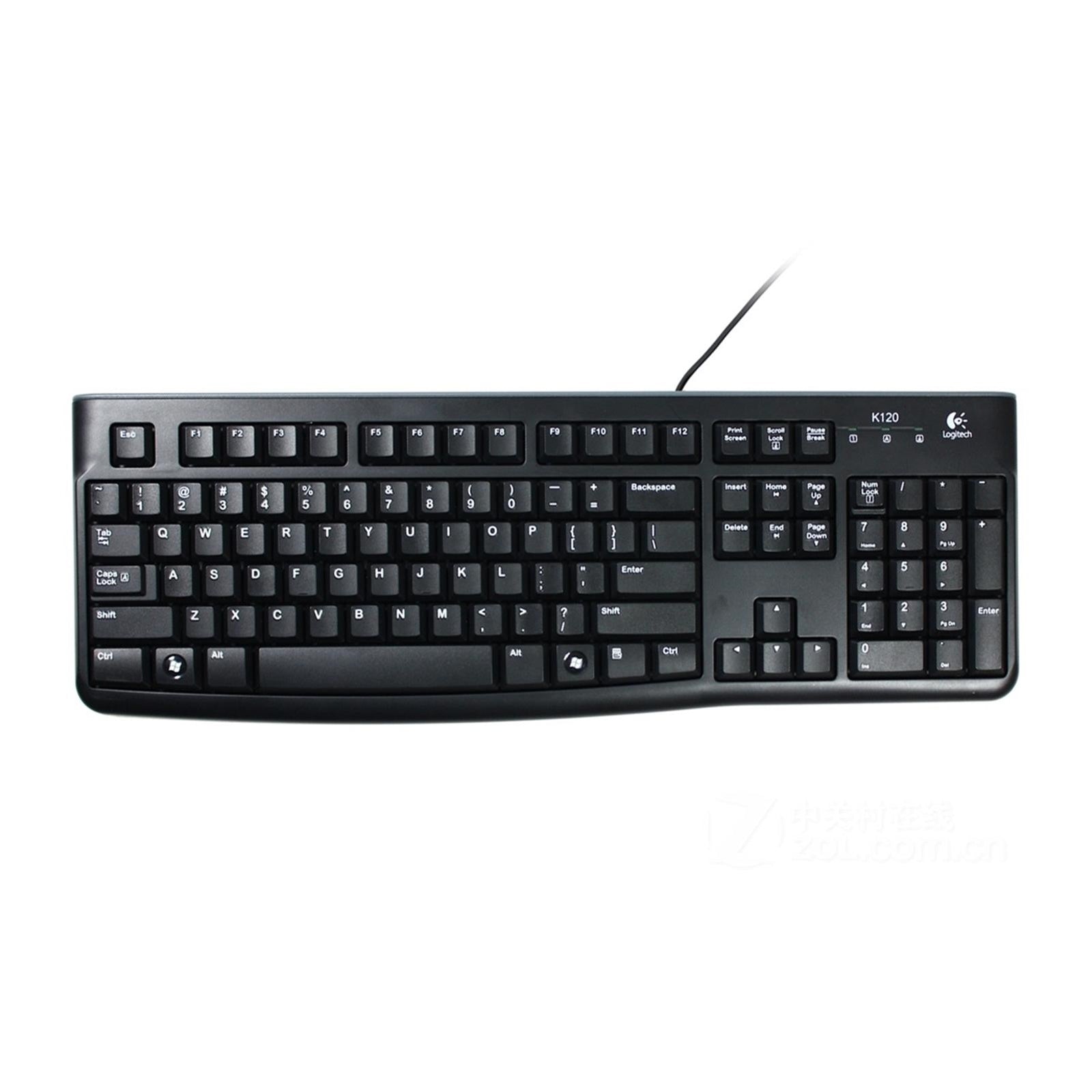 Logitech K120 Wired USB Keyboard Spill-Resistant UK QWERTY Black