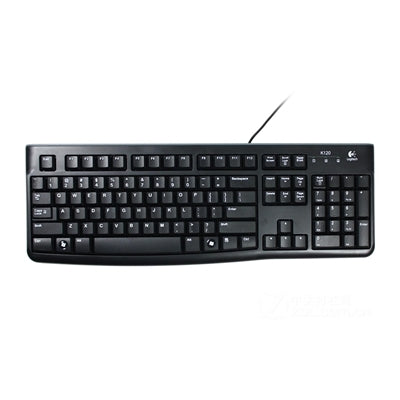 Logitech K120 Wired USB Keyboard Spill-Resistant UK QWERTY Black