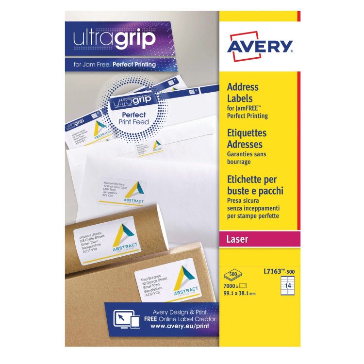 Avery L7163-500 Address Labels 500 sheets - 14 Labels per Sheet