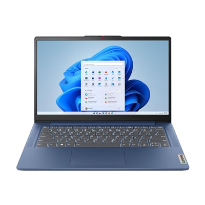 Lenovo IdeaPad Slim 3 laptop with 14-inch Full HD screen, Intel Core i3-N305, 8GB DDR5 RAM, and 512GB SSD in blue.
