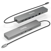 Plugable 11-in-1 Aluminum USB-C Docking Station Dual 4K HDMI 100W PD