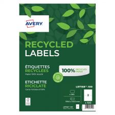 Avery LR7168-100 Recycled Parcel Labels 100 sheets - 2 Labels per Sheet