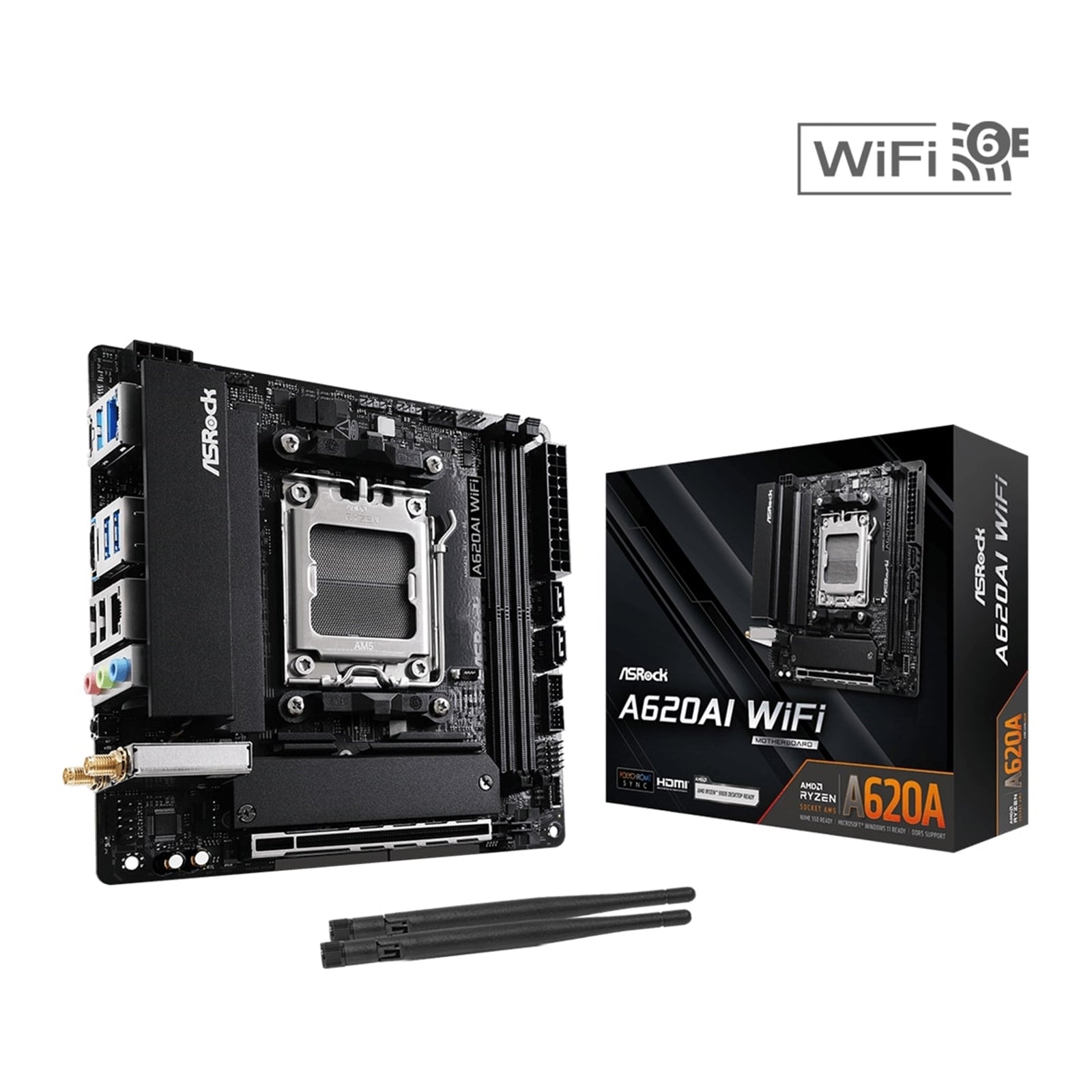 ASRock A620AI WIFI Mini-ITX AM5 Motherboard DDR5 WiFi 6E Dual LAN