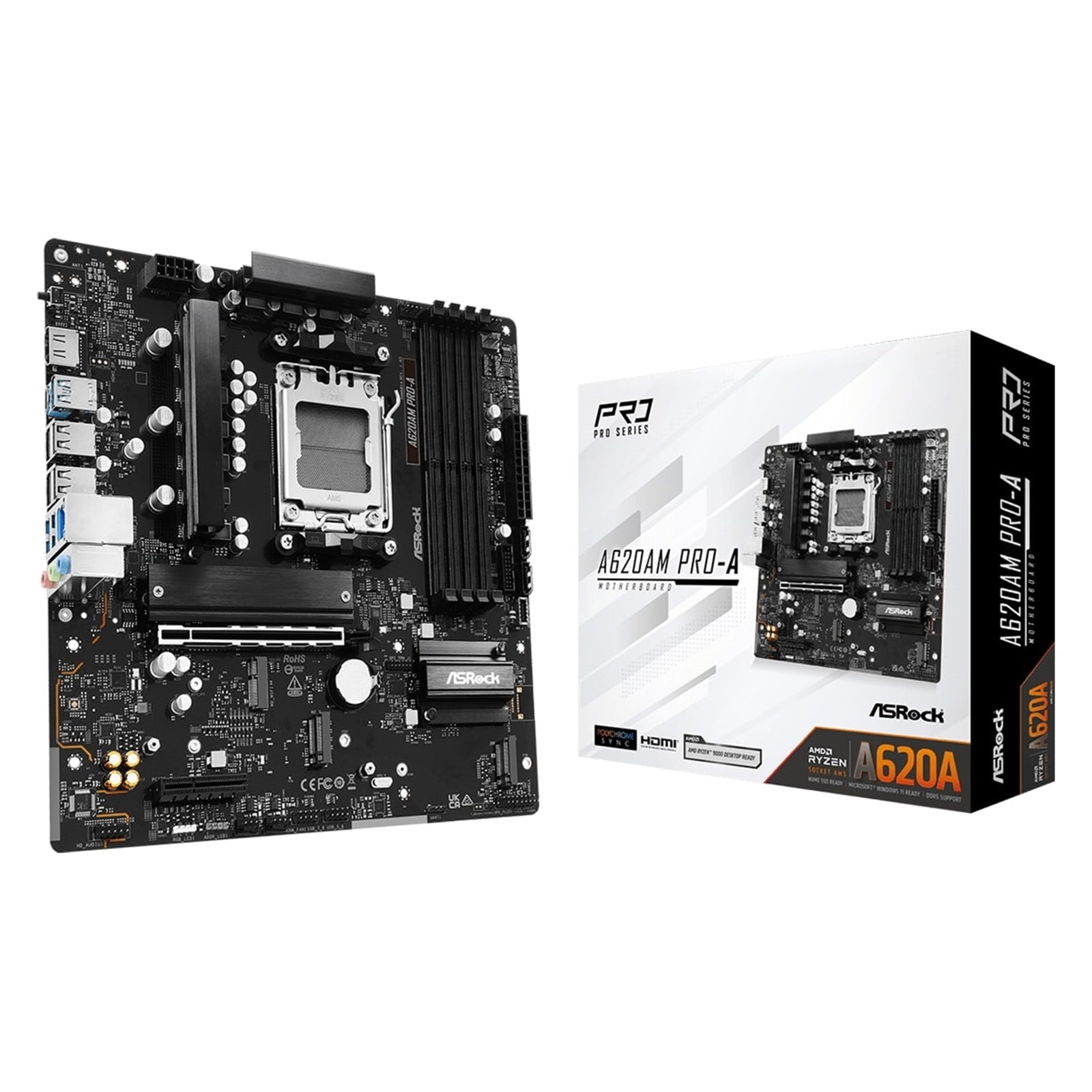 ASRock A620AM PRO-A AM5 Micro ATX Motherboard DDR5 8000MHz 2.5G LAN