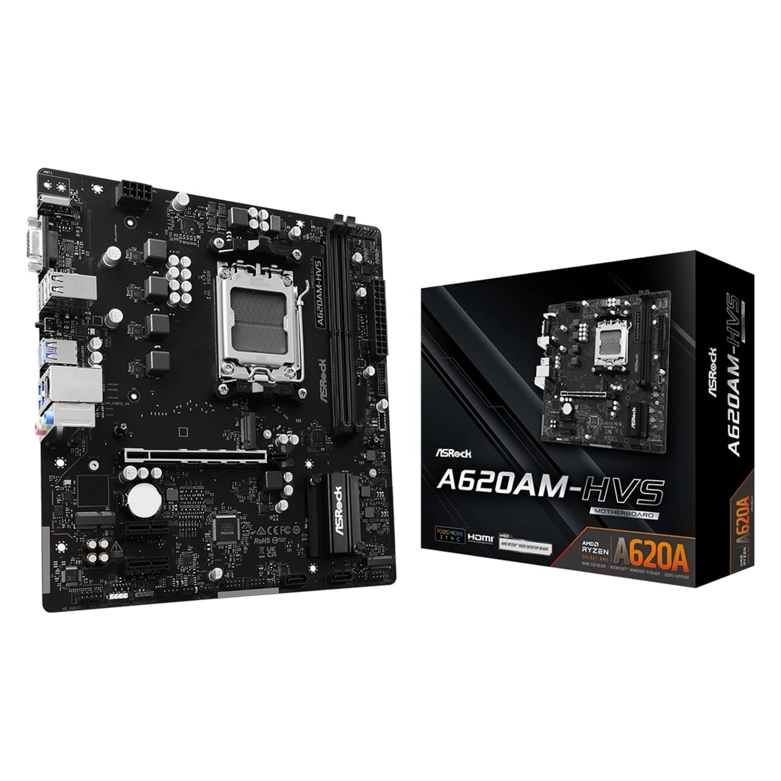 ASRock A620AM-HVS AM5 Micro-ATX Motherboard DDR5 PCIe 4.0 M.2