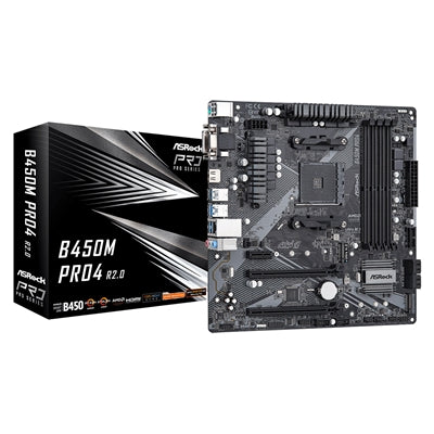 ASRock B450M Pro4 R2.0 AM4 Micro-ATX Motherboard Dual M.2 RGB