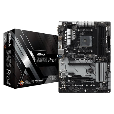 ASRock B450 Pro4 R2.0 ATX AM4 Motherboard Dual M.2 DDR4 RGB
