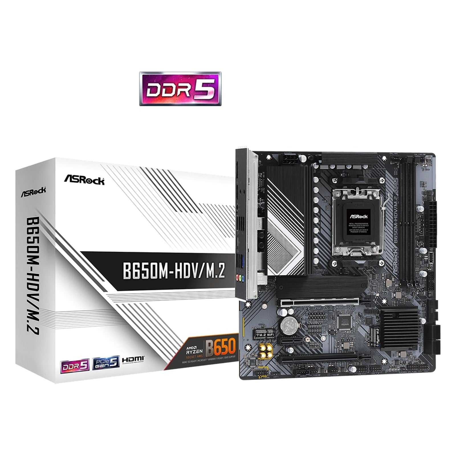 ASRock B650M-HDV/M.2 AM5 Micro-ATX Motherboard DDR5 PCIe 5.0