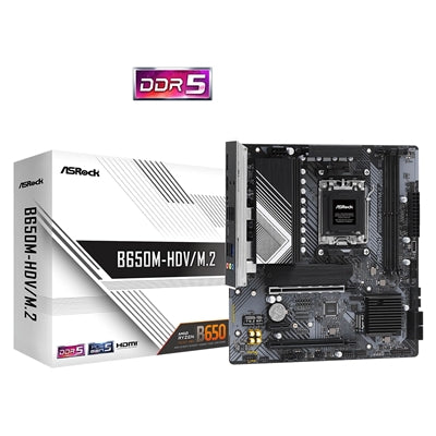 ASRock B650M-HDV/M.2 AM5 Micro-ATX Motherboard DDR5 PCIe 5.0