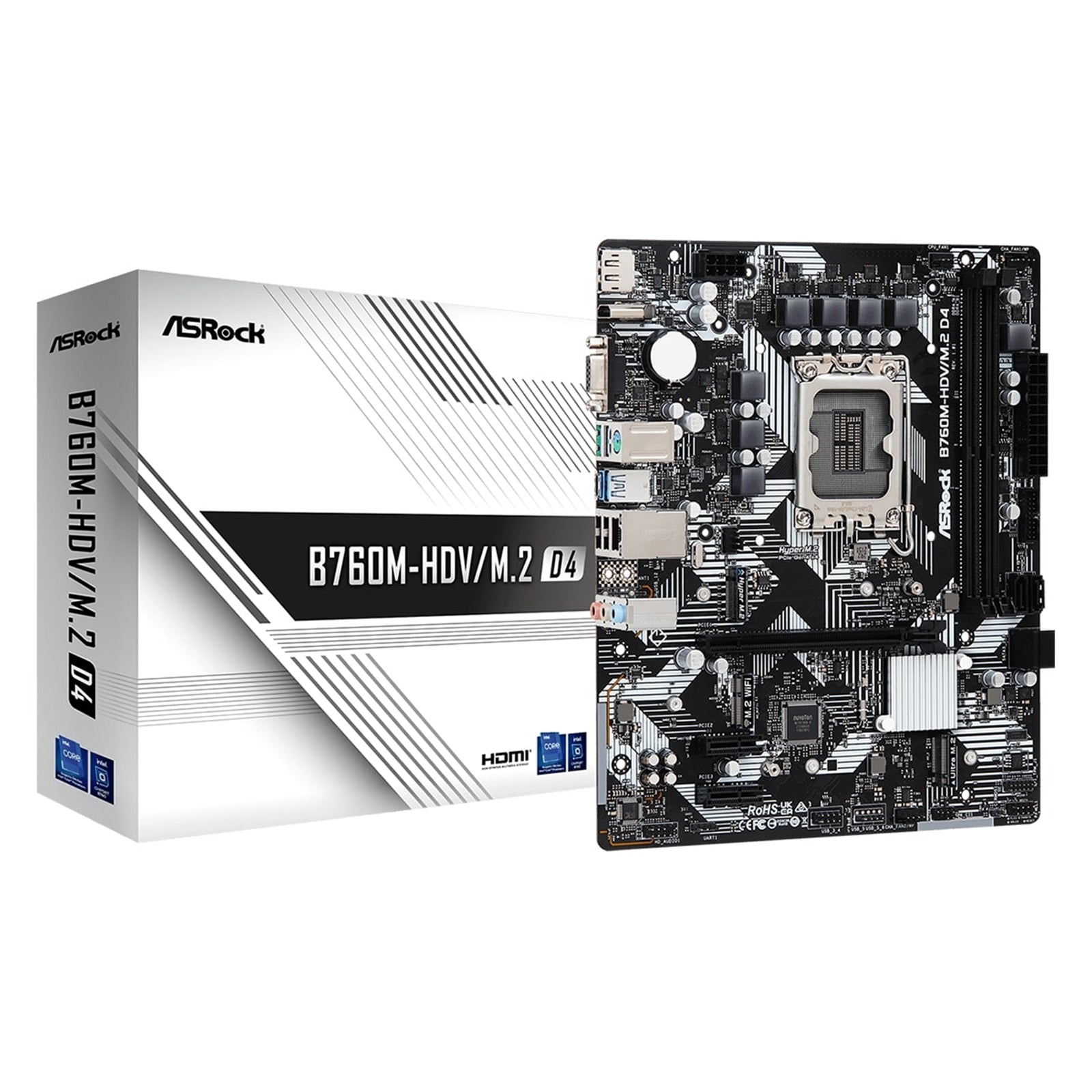 ASRock B760M-HDV/M.2 D4 LGA1700 DDR4 Micro ATX Motherboard