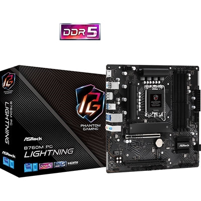 ASRock B760M PG Lightning LGA1700 Micro-ATX DDR5 Motherboard PCIe 5.0