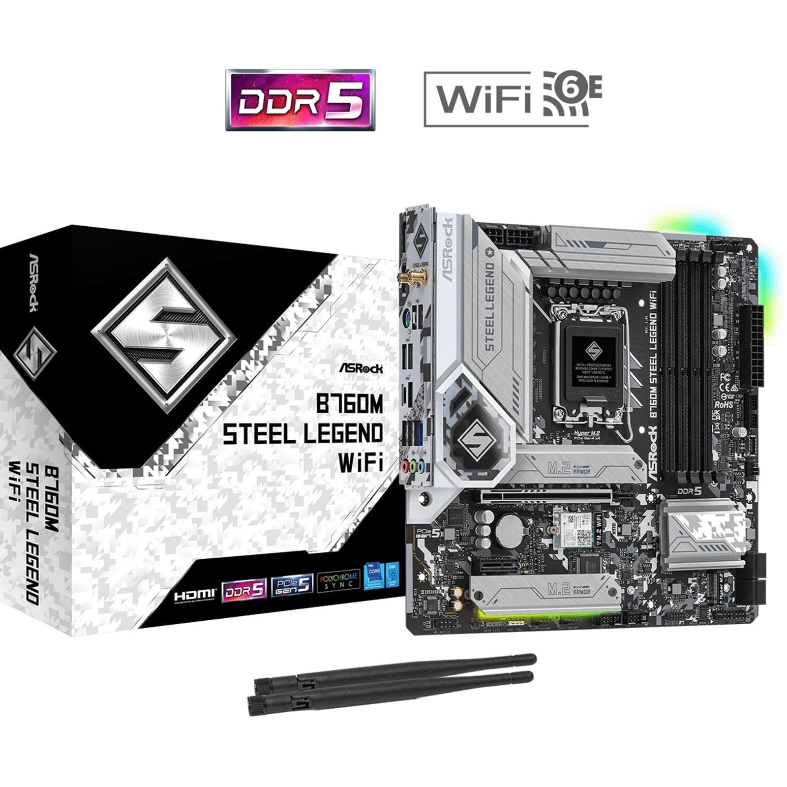 ASRock B760M Steel Legend WiFi Micro-ATX Motherboard DDR5 PCIe 5.0