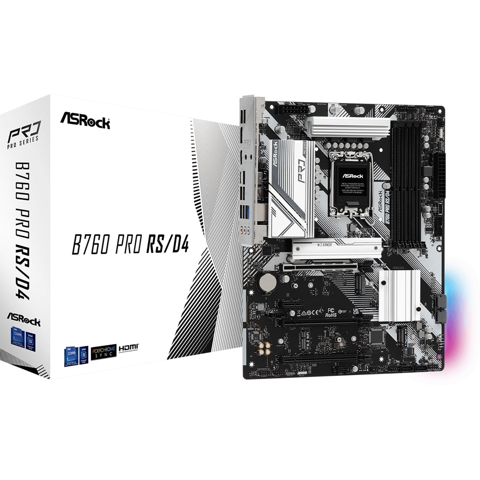 ASRock B760 Pro RS/D4 ATX Motherboard LGA1700 DDR4 128GB 2.5GbE
