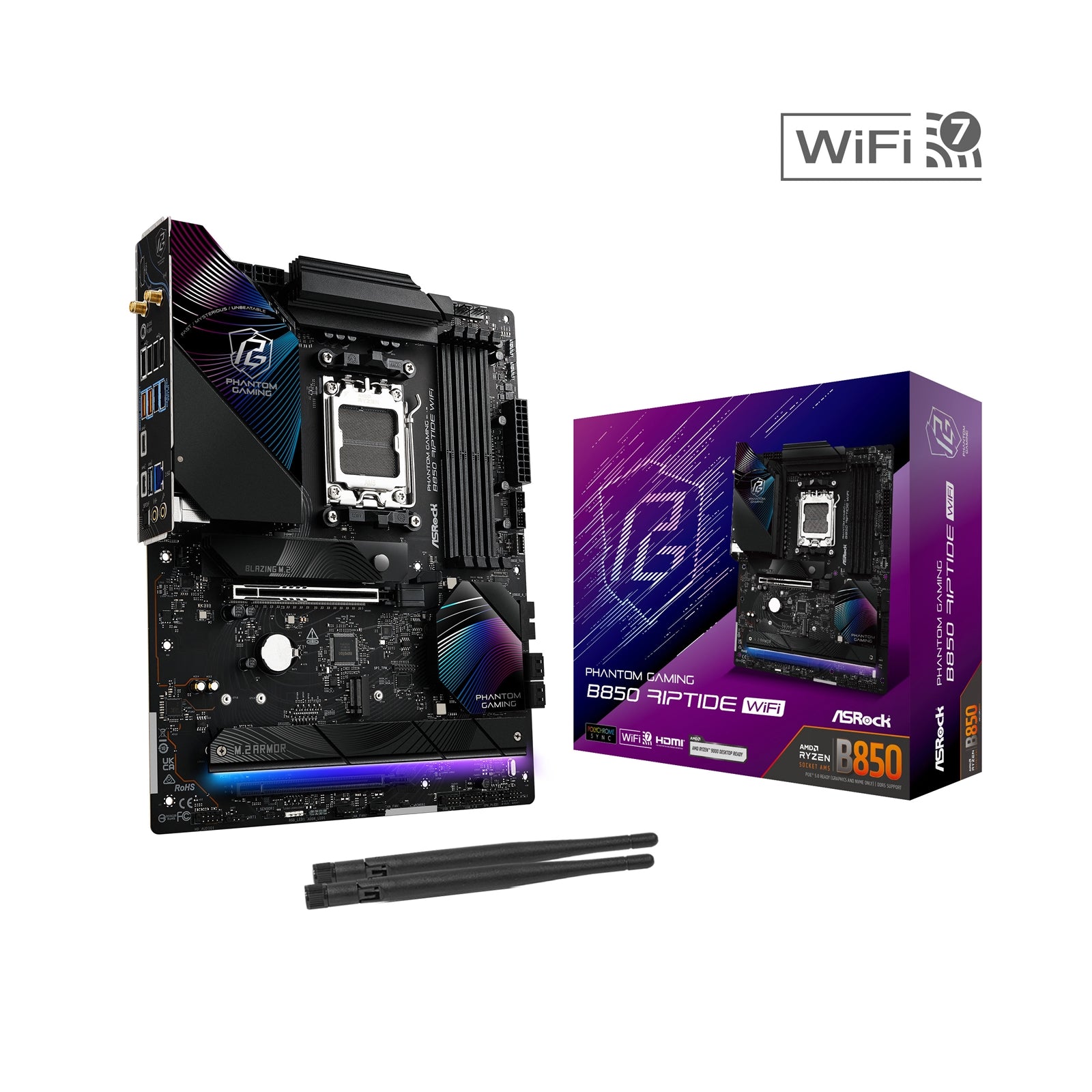 ASRock B850 Riptide WiFi 7 AM5 ATX Motherboard DDR5 PCIe 5.0