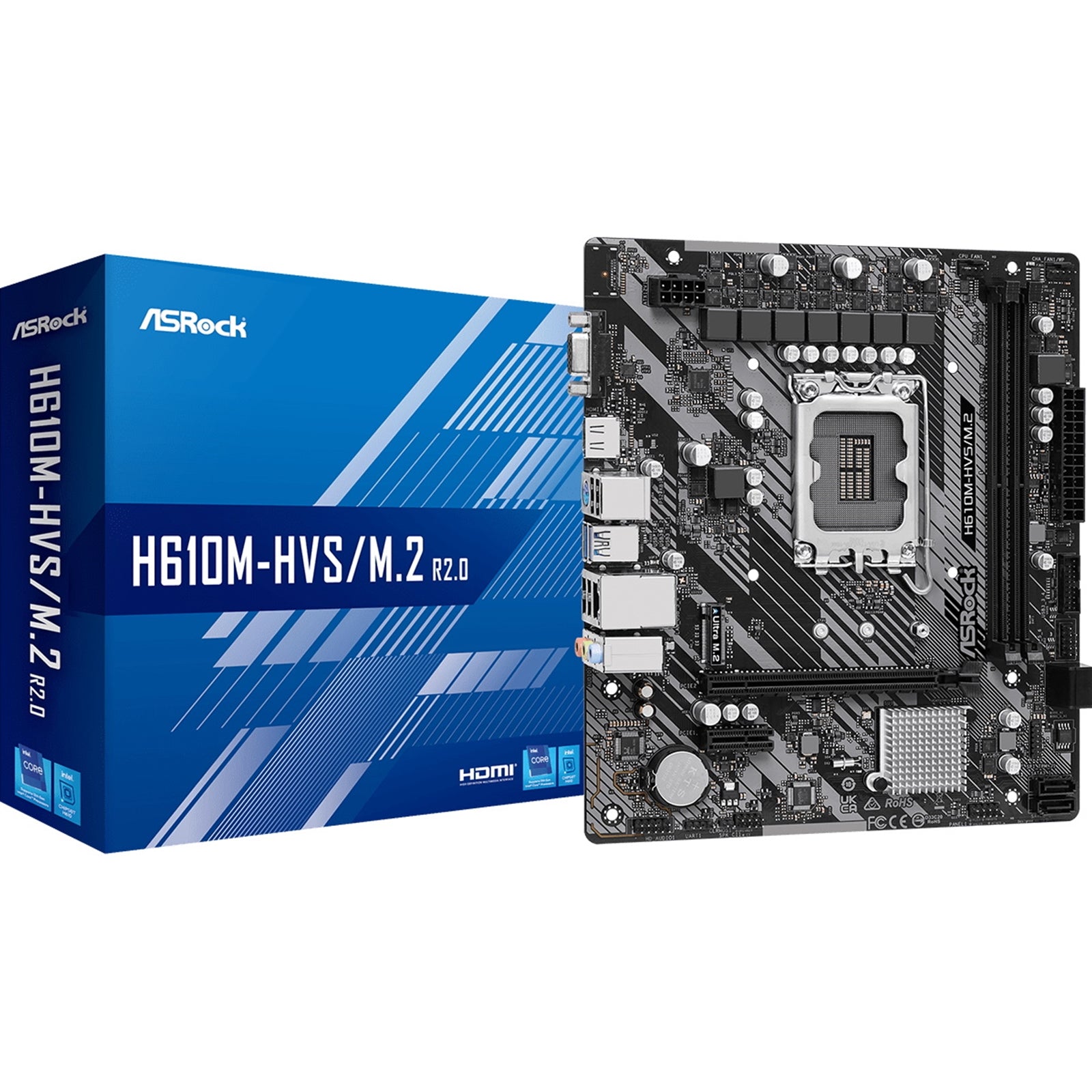 ASRock H610M-HVS/M.2 R2.0 LGA1700 Micro-ATX DDR4 Motherboard