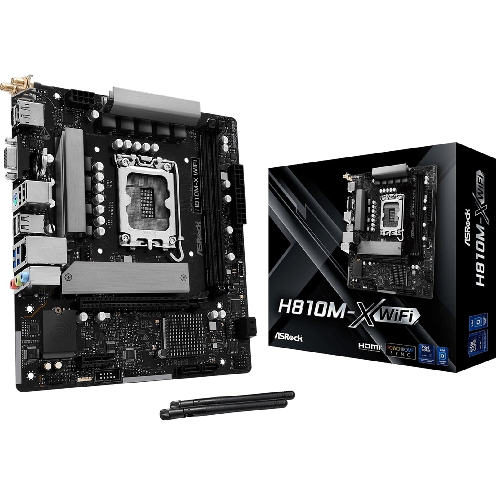 ASRock H810M-X WiFi LGA1851 Micro ATX Motherboard DDR5 128GB