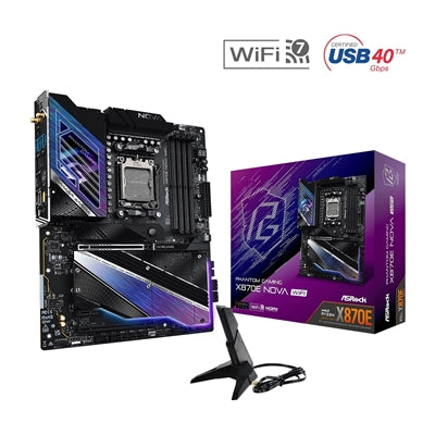 ASRock X870E NOVA WIFI AM5 Motherboard - DDR5 WiFi 7 PCIe 5.0 ATX