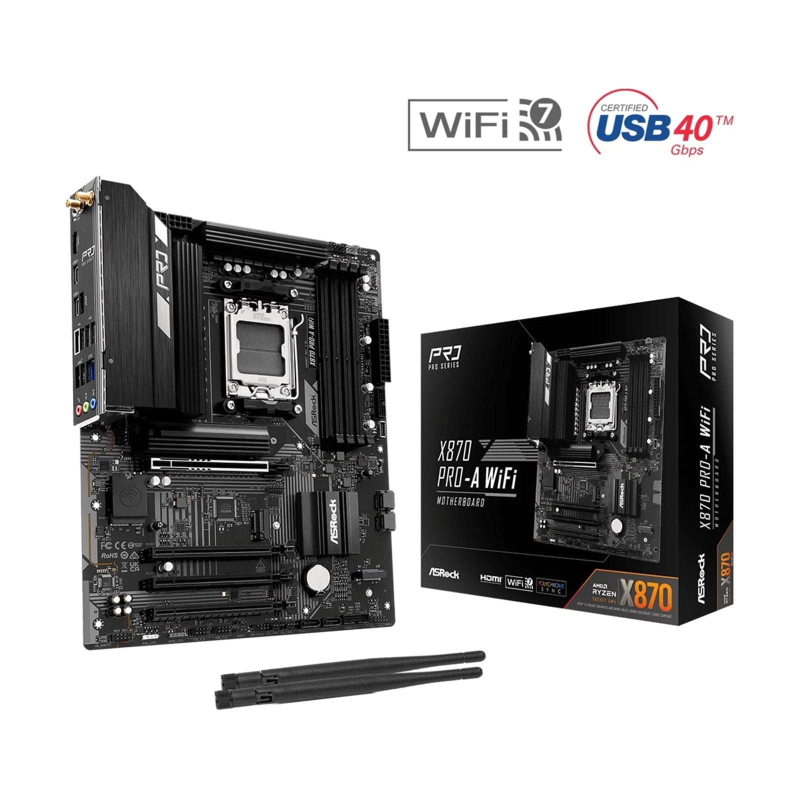 ASRock X870 Pro-A WiFi AM5 ATX Motherboard DDR5 PCIe 5.0 USB4
