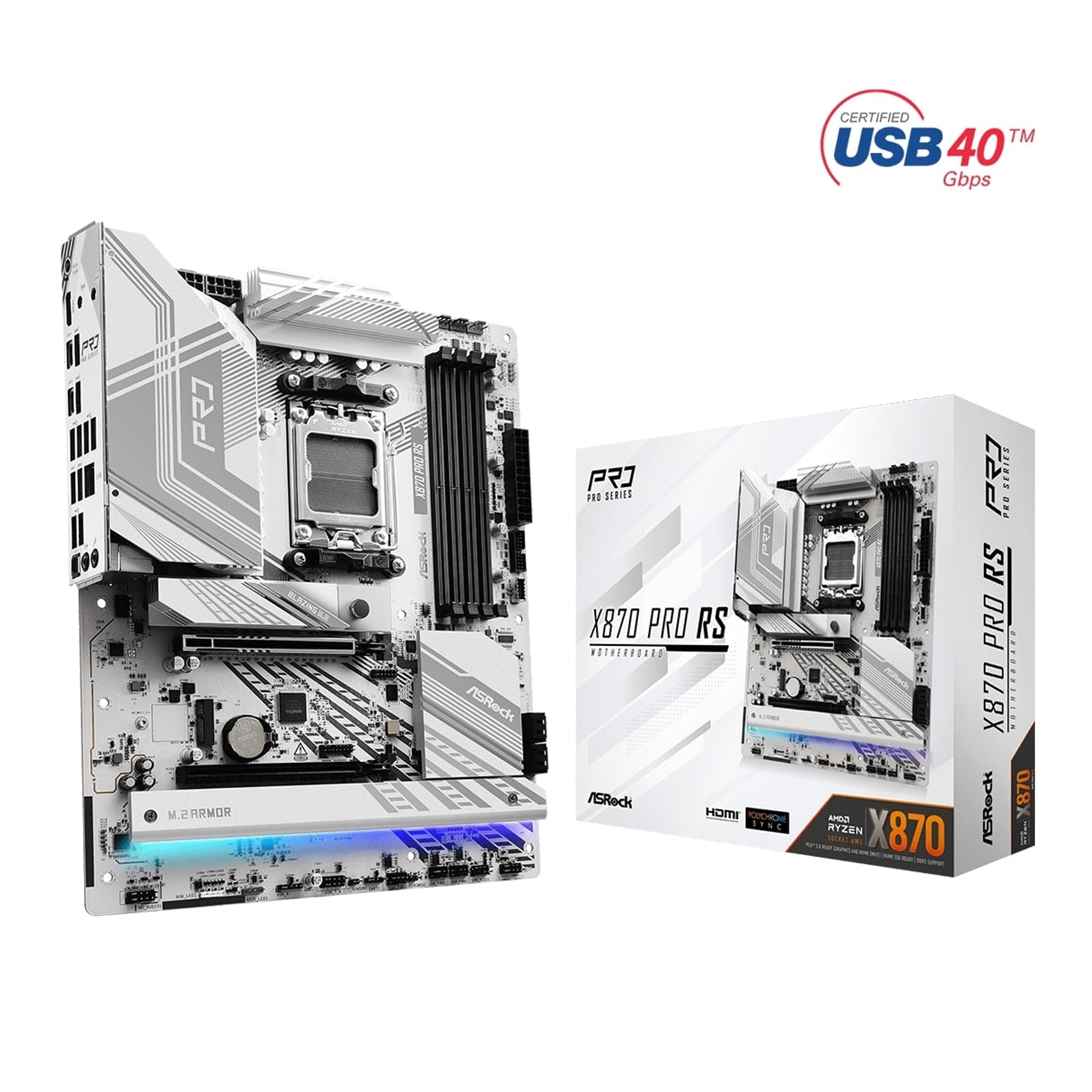 ASRock X870 PRO RS AM5 ATX Motherboard DDR5 8000MHz PCIe 5.0