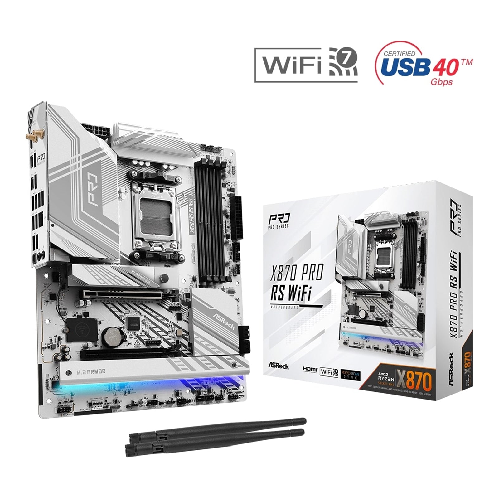 ASRock X870 PRO RS WiFi AM5 ATX Motherboard - DDR5 PCIe 5.0 USB4