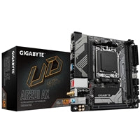 Gigabyte A620I AX AMD5 Socket Mini-ITX motherboard with 2x DDR5 slots, 1x M.2 socket, and 2.5GbE LAN.