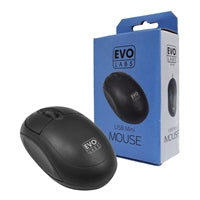 Evo Labs Compact Wired USB Mouse 800 DPI Optical - Matte Black
