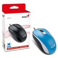 Genius DX-110 Wired USB Mouse - 1000 DPI Optical Blue 3-Button
